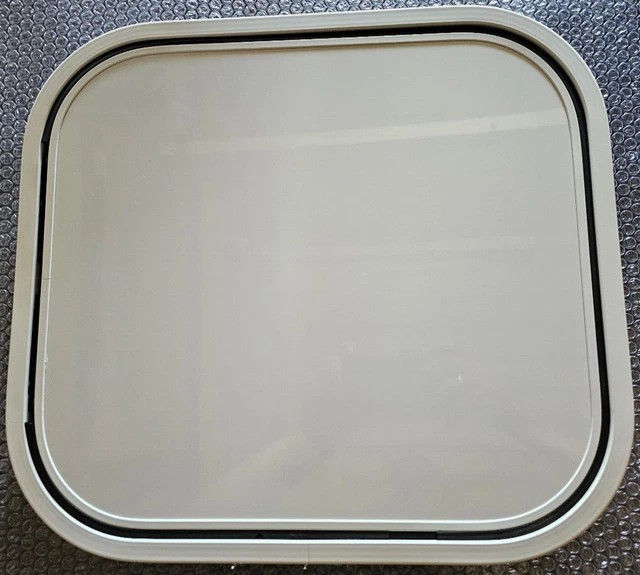 Serviceklappe Stauraumklappe Klappenrahmen 440 x 405 mm weiß mit Schürze Womo