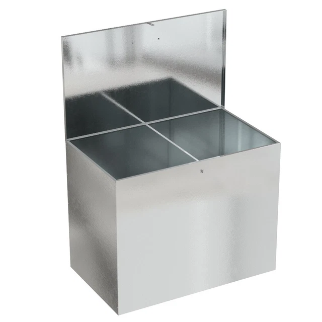 LARGE FEED BINS Storage 64L Galvanised Metal Waterproof Outdoor 2