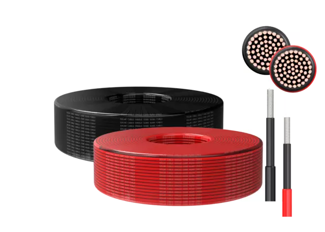 Solarkabel Leitung 4mm² 6mm² schwarz rot TÜV 1 2 3 5 10 20 50 100m 0% MwSt