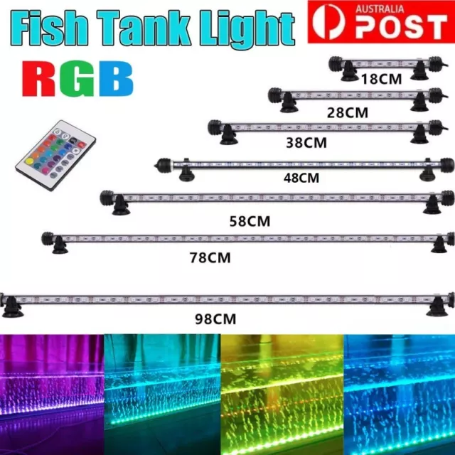 Aquarium Small Fish Tank Light RGB LED Waterproof Full Spectrum Aqua Tank Lamp