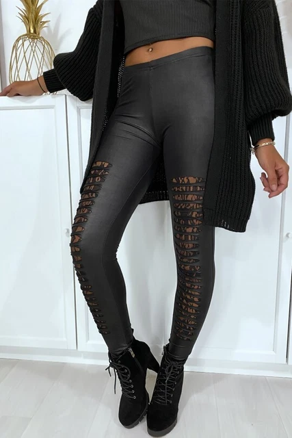 Legging pour Femme en Coton Jersey et Élasthanne, Moulant, Flexible, Taille Bass