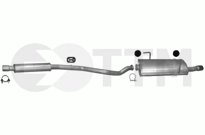 Silencieux échappement Pour Peugeot 307 CC 2.0 177PS - Acier Aluminisé, Kit Complet