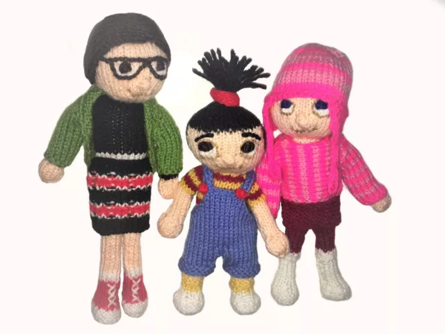 Knitting Pattern 657:  Minion Despicable Me, Agnes, Edith, Margo: Child Safe