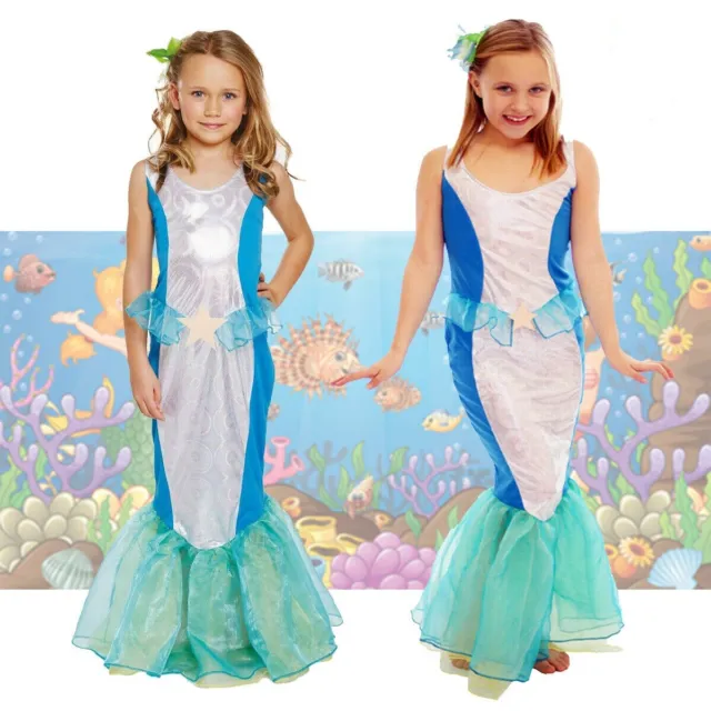 Kids Mermaid Costume Fancy Dress Child Girls Book Week Party Birthday Outfit
