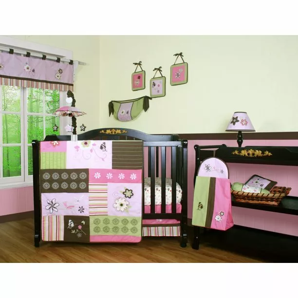 Trend Lab WILD FOREVER 3pc Crib Set Quilt Crib Skirt Fitted Sheet GIRLS  BABY
