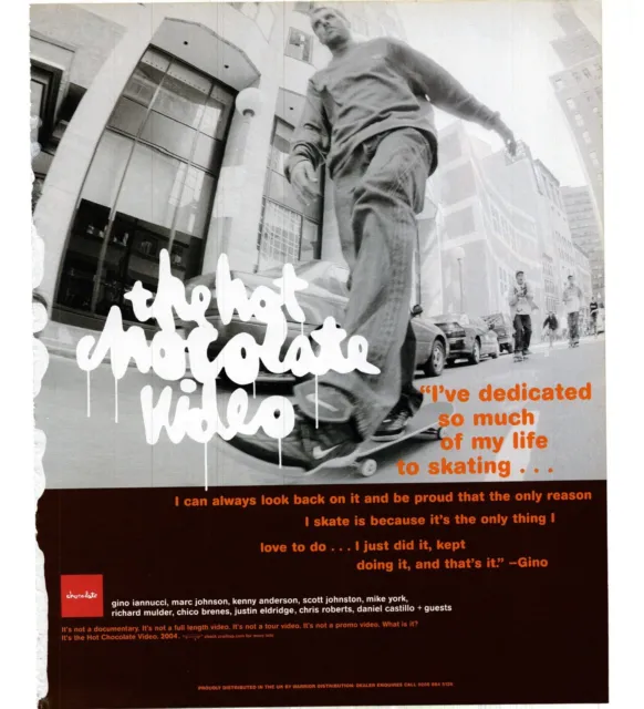 Psk15 Skateboarding Picture/Advert 11X9" The Hot Chocolate Video - Gino Iannucci