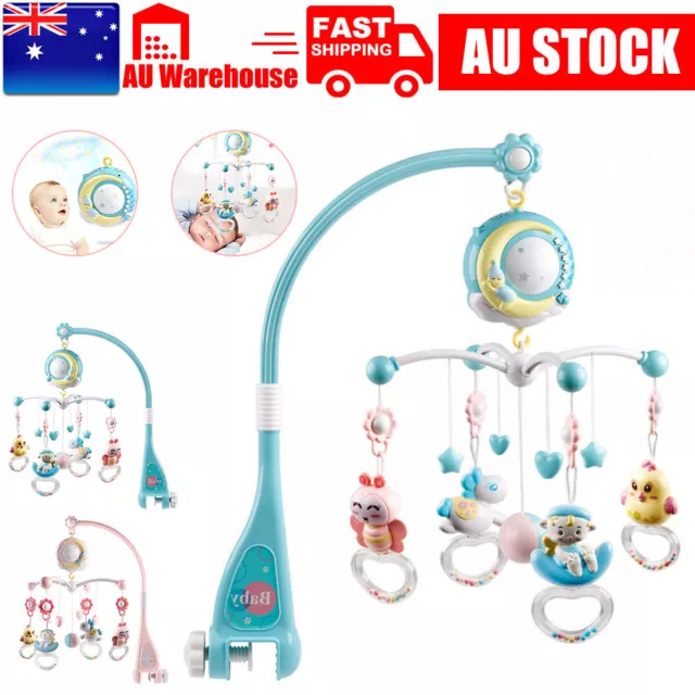 Baby Mobile Hanging Musical Bed Bell Crib Cot Wind Up Music Box Gift Rattle Toys