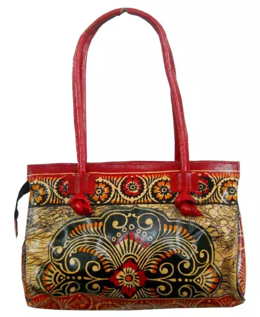 Buy Twin Royal Elephants 100% Pure Shantiniketan Leather Bag Hand Painted  Embossed Hippie Boho Women's India Online in India - Etsy