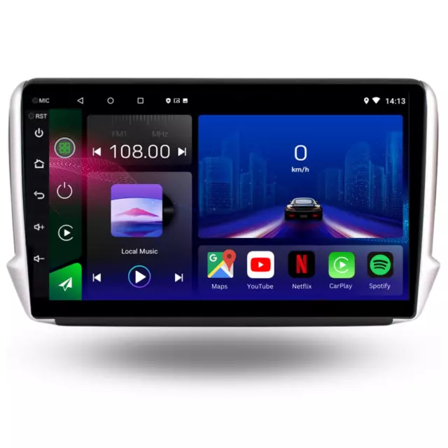 Peugeot 208 2008 12-19 Android 12 Car Stereo CarPlay Head Unit Bluetooth Radio