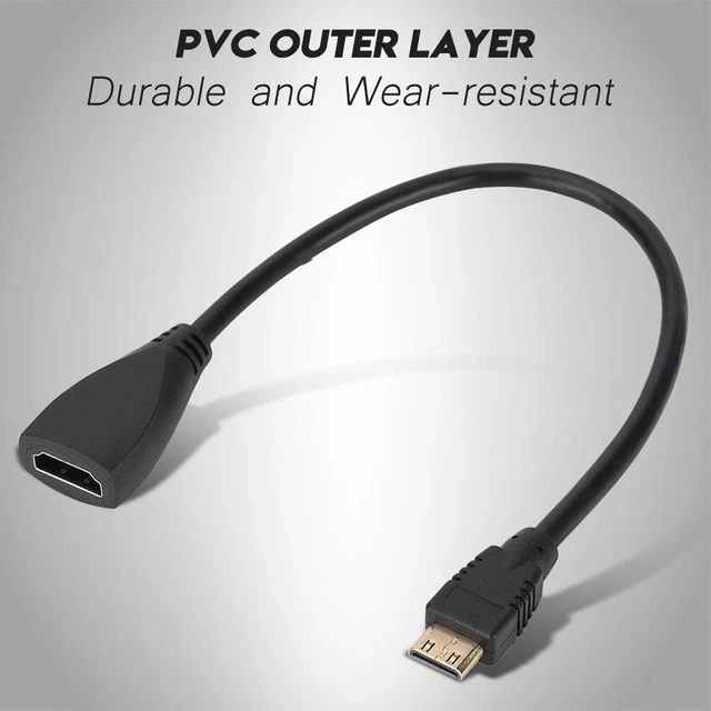 Female to Mini HMDI Male Adopter Cable Convertor 1080P 3D High Speed For PC