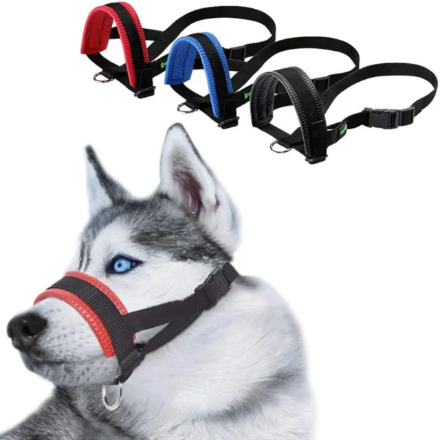 Soft Nylon Dog Muzzle Dog Adjustable Anti-biting Nose Muzzle Pet Supplies UK