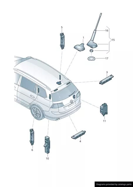 Antenne FACTICE VW SKODA SEAT golf T-ROC Passat karoq ateca  5Q0035507AP5FQ 2