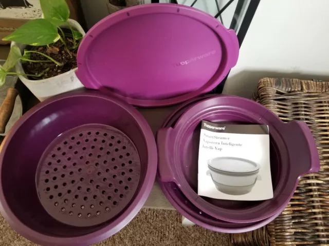 Tupperware Smart Steamer in New Royal Amethyst Purple - Microwave Safe