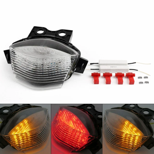 Integrated LED TailLight Turn Signals for Kawasaki Ninja 650R 2006-2008 Clear