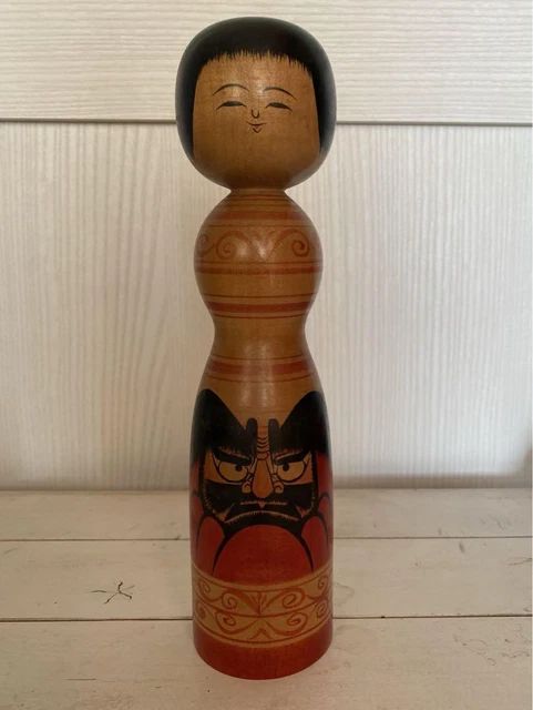 Kokeshi Tsugaru  Fumio Muramoto Daruma 24cm 9.5 inch doll 1997 Japan