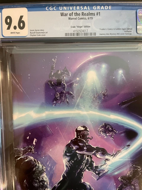 WAR OF THE REALMS #1 CGC 9.6 **Clayton Crain VIRGIN VARIANT** Venom RARE! NM 2