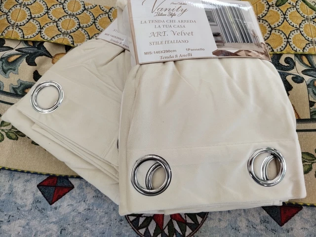 Tende Oscuranti Termiche Adelaide In Velluto - 2 Pannelli 70x240 Cm Con Tasca | Colore Tortora - Foto 8