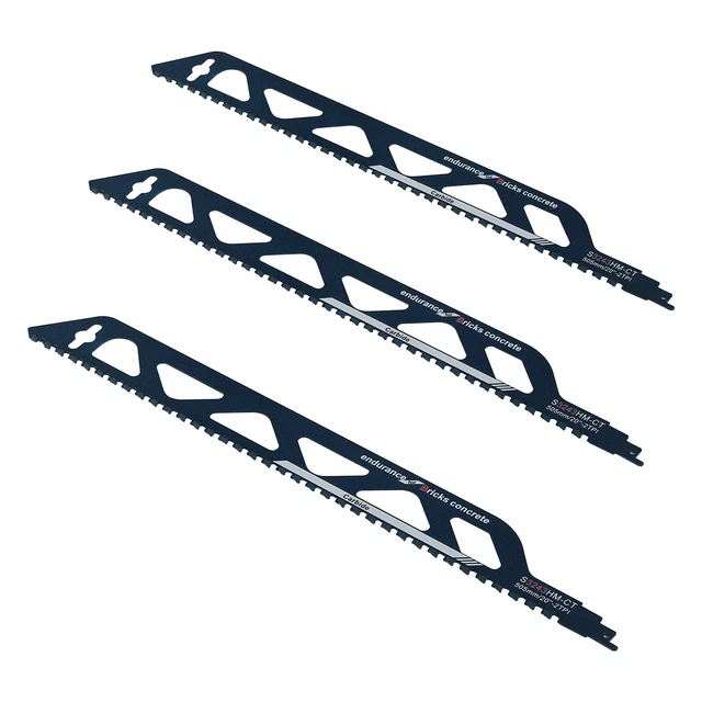 3x Reciprocating Saw Blades for Cutting Porous Concrete Red Brick Fiber Cement