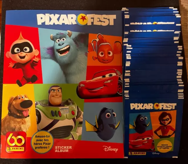 Lot Panini 50 Pochettes Disney Pixar Fest Sticker + Album Vide 2021