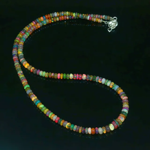 Natural Fire opal beads galaxy opal Stone Jewelry Real Opal Necklace Gift 4261