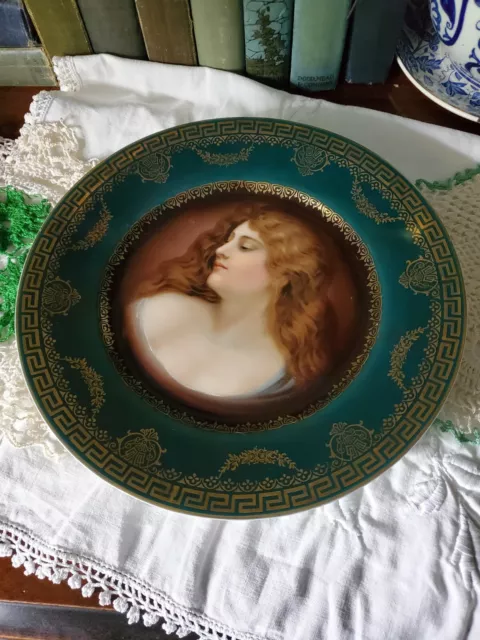 Antique Finely Hand Painted Portrait Cabinet Plate Royal Vienna Portrait Plate