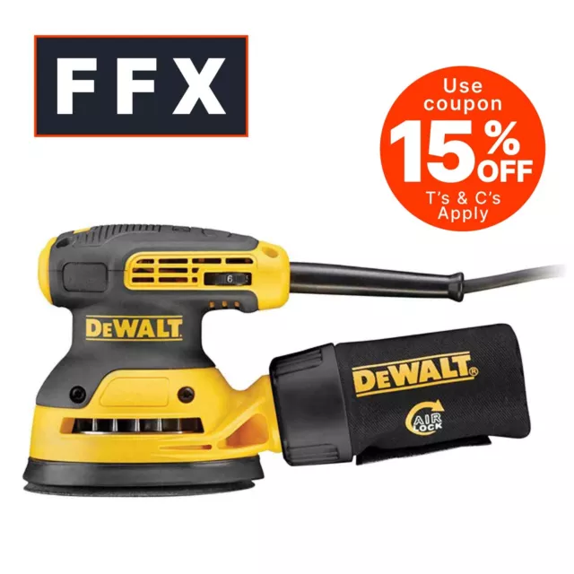 DeWalt DWE6423 125mm 280W Random Orbital Sander Woodwork 240v 5035048553930