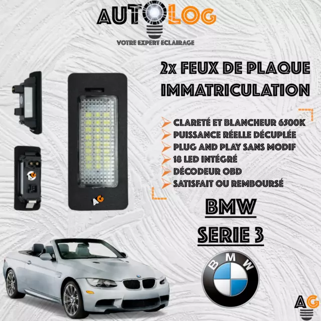 ✳️ 2x Feux de plaque d'immatriculation LED BMW Serie 3 E93 ✳️