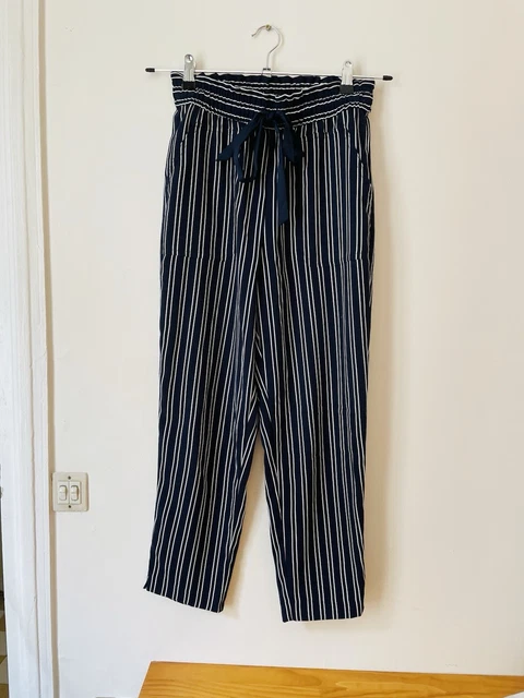 Pantalon Zara Rayé Marine Et Blanc - Taille M - Neuf Avec étiquettes - Pour Femme