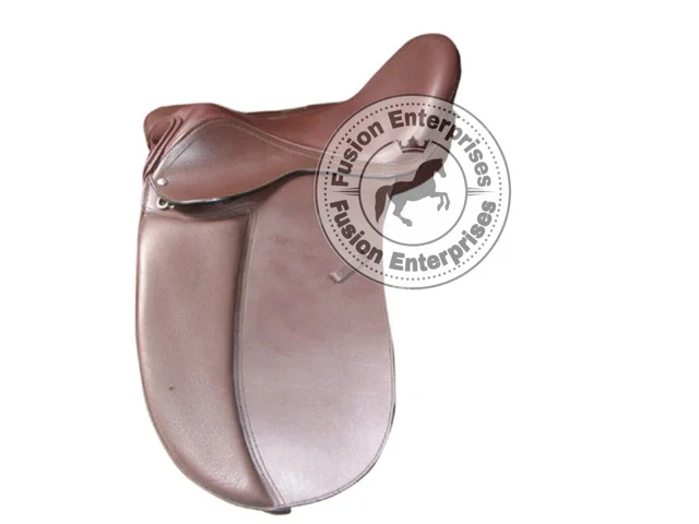 Silla de montar de cuero para doma sin árboles, todas las tallas, marrón,...