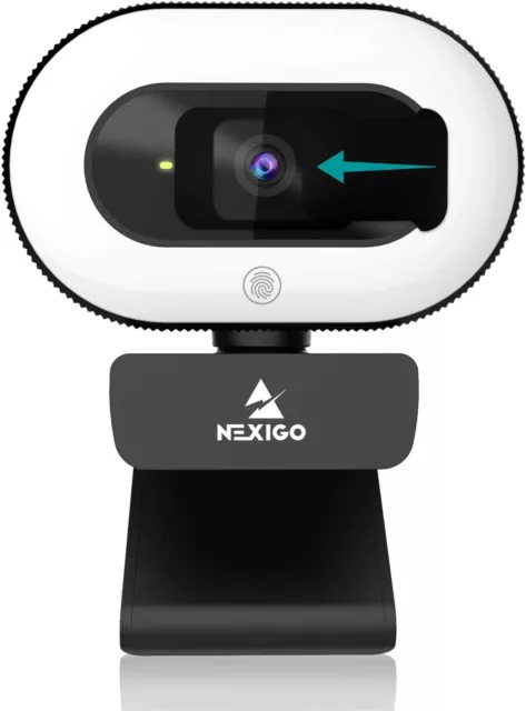 NexiGo StreamCam N930E with Software 1080P Webcam w/ Ring Light & Privacy Cover