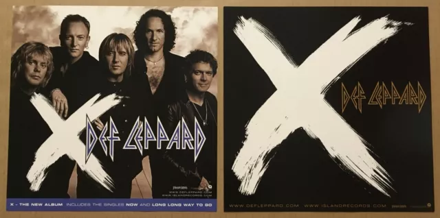DEF LEPPARD Rare VINTAGE 2002 DOUBLE SIDED PROMO POSTER FLAT for X CD MINT USA