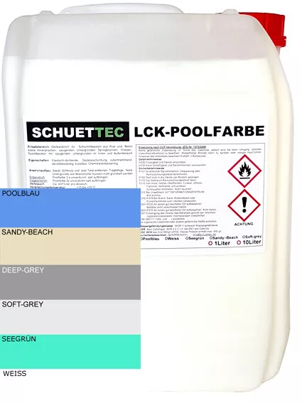 Schwimmbadfarbe Poolfarbe Chlorkautschukfarbe Dichtfarbe für Putz - Beton 10Lit.