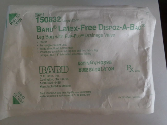 BARD LARGE CATHETER Urinary Drainage Leg Bag Latex Free 32 Ml 150832 £2 ...