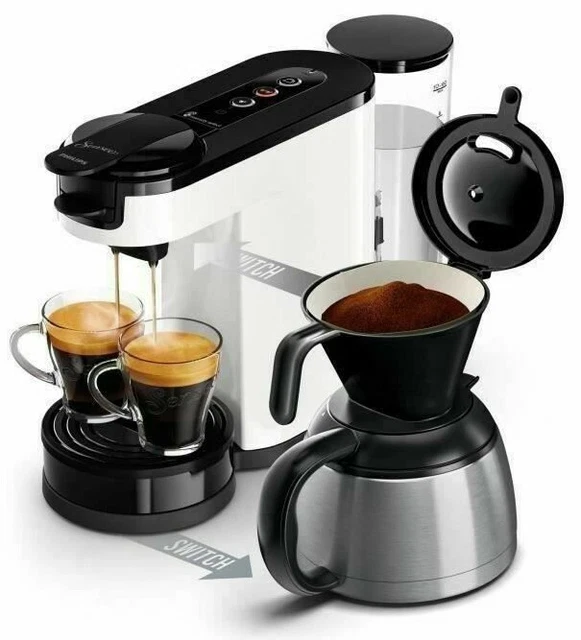 Cafetière SENSEO PHILIPS Machine à café dosette + café filtre Verseuse isotherme
