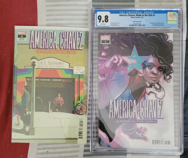 AMERICA CHAVEZ: MADE IN USA #1 CGC 9.8 HANS VARIANT COVER + raw #4 Variant Editi