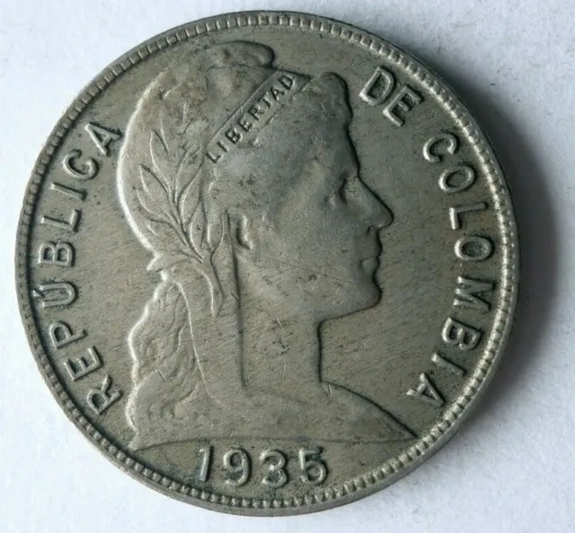 1935 COLOMBIA 5 CENTAVOS - Excellent Coin - FREE SHIP - Premium Bin #26