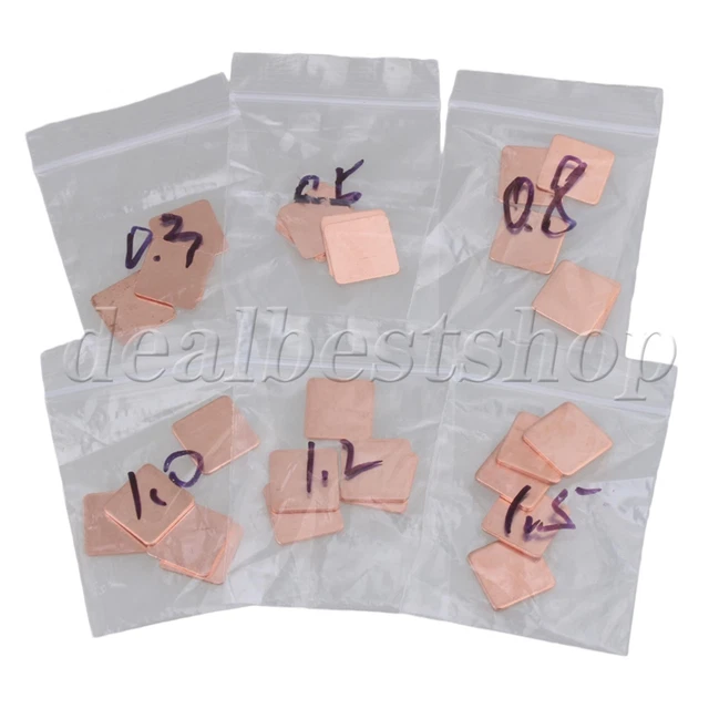 30 pcs 15x15mm Copper Sheet Shim Piece Heat Sink Thermal Pad For GPU CPU Laptop
