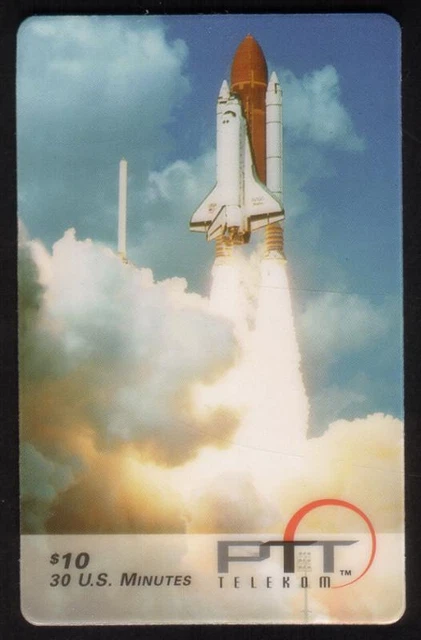 $10. (30m) NASA Space Shuttle Blasting Off (1998 Issue) With Bar Code Phone Card