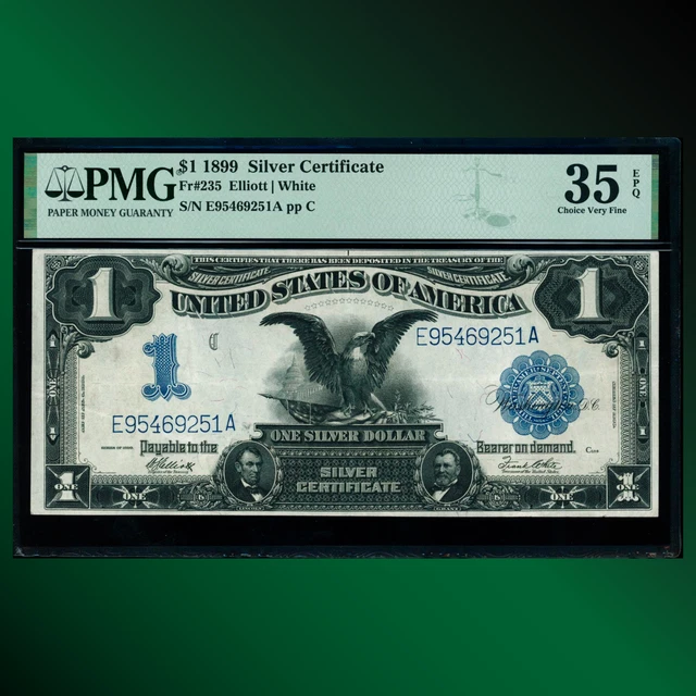 Fr.235 1899 $1 One Dollar Silver Certificate, Black Eagle, PMG 35 EPQ, 69251