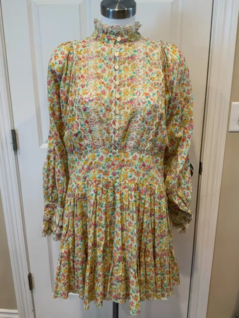by TiMo Multicolor Bohemian Floral Eyelet "Flower Garden" Dress, Size L, NWT!