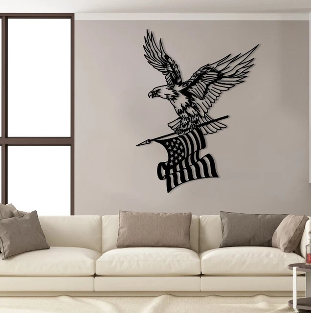 Bald Eagle American Flag Veteran Metal Wall Art,Veterans Day Gift,Patriotic Gift