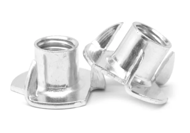 #8-32 x 1/4" Coarse Thread Tee Nut 3 Prong Low Carbon Steel Zinc Plated