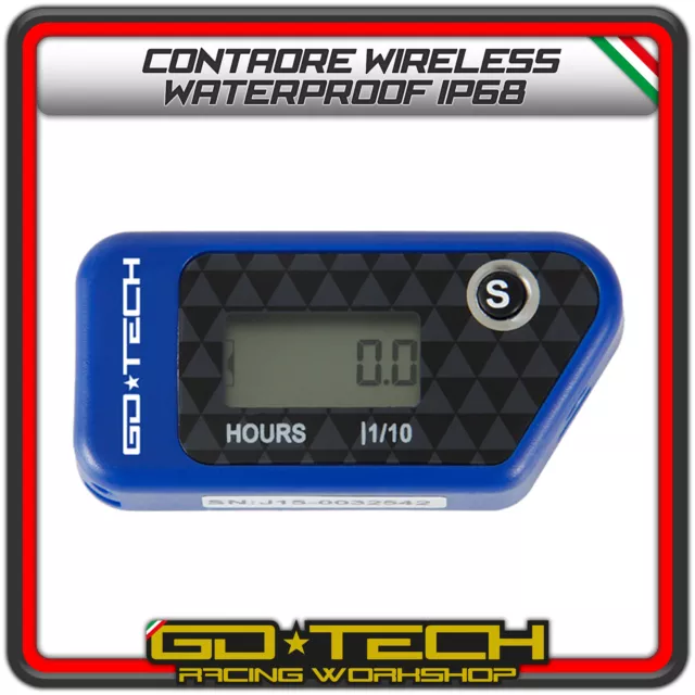 CONTA ORE MOTO CROSS CONTAORE Blu ENDURO MOTARD DIGITALE WIRELESS SENZA FILI