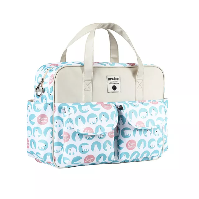Insular Portable Diaper Bag Handbag Mummy Bag Travel Bag for Newborn Infant U9E8