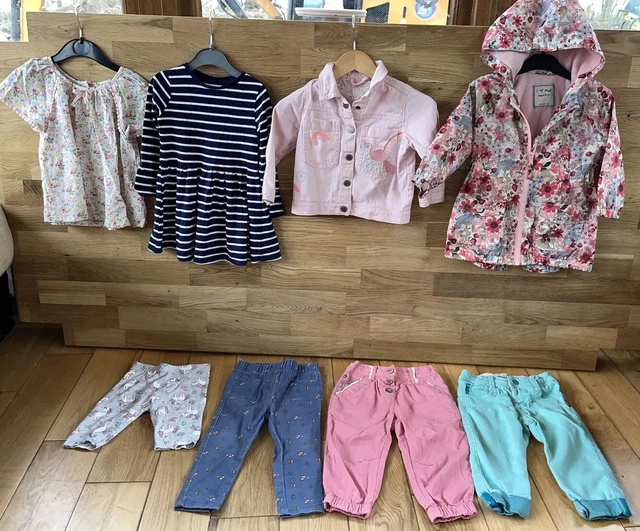 Girls Bundle 12-18 Months Floral Next Dress Lace Jeans Trousers Denim Jacket