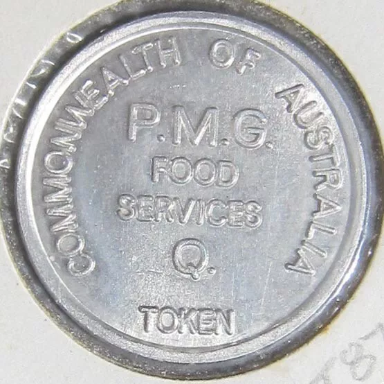 Commonwealth of Australia PMG Food Service Q(ld) Alum 31mm Alum Uniface Token