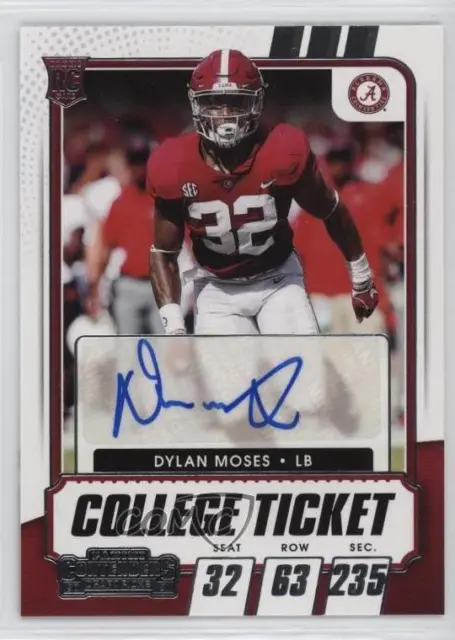 2021 Panini Contenders Draft Picks College Ticket Dylan Moses Rookie Auto RC