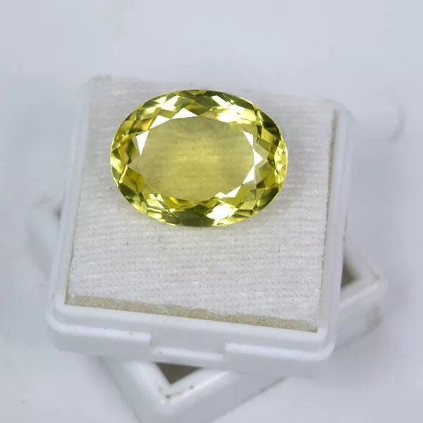 12.84 Cts Beautiful Natural Lemon Quartz Oval Cut Loose Gemstone