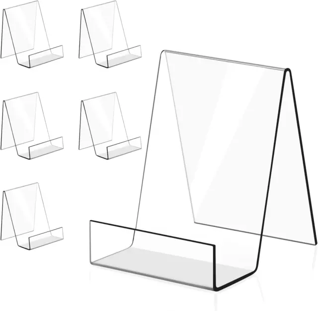 Boloyo Acrylic Book Stand without Ledge ,10PC Clear Acrylic