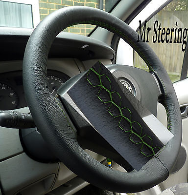 Fits Fiat Scudo 2007+ Real Italian Leather Steering Wheel Cover Green Stitching
